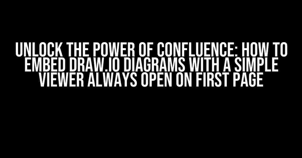 Unlock the Power of Confluence: How to Embed Draw.Io Diagrams with a Simple Viewer Always Open on First Page